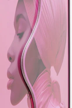 KARE Gerahmtes Bild Pink Woman LED 80x80cm
