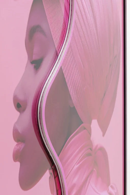 KARE Gerahmtes Bild Pink Woman LED 80x80cm