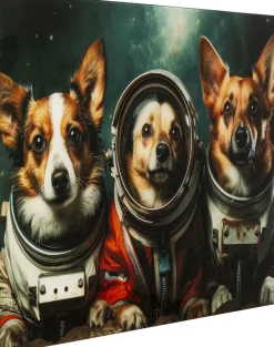 KARE Glasbild Astronauts Dogs 80x60cm