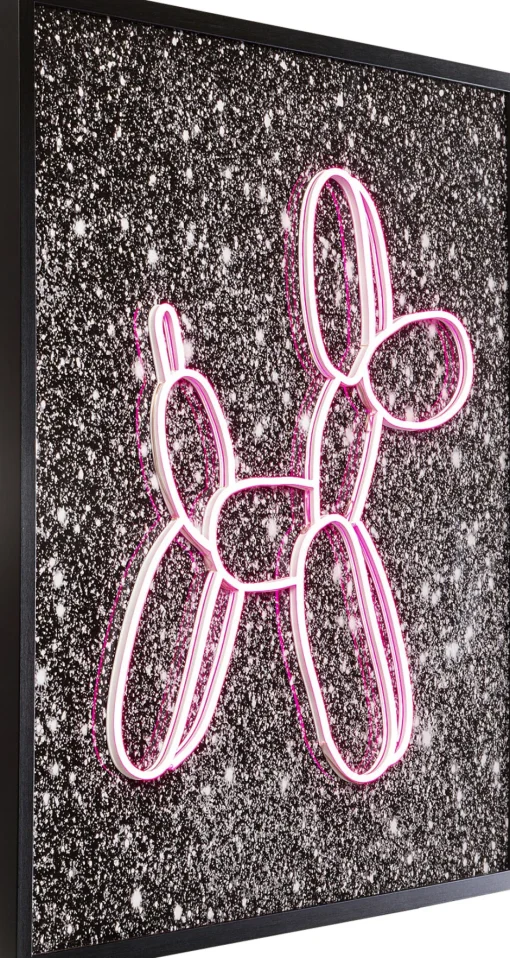 KARE Glasbild Balloon Dog LED 80x80cm