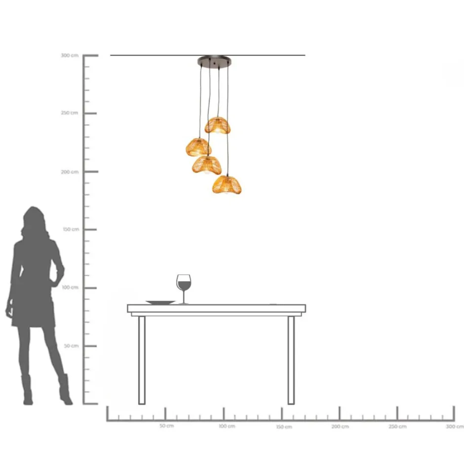 KARE Hängeleuchte Aloha Drop Quattro 118cm
