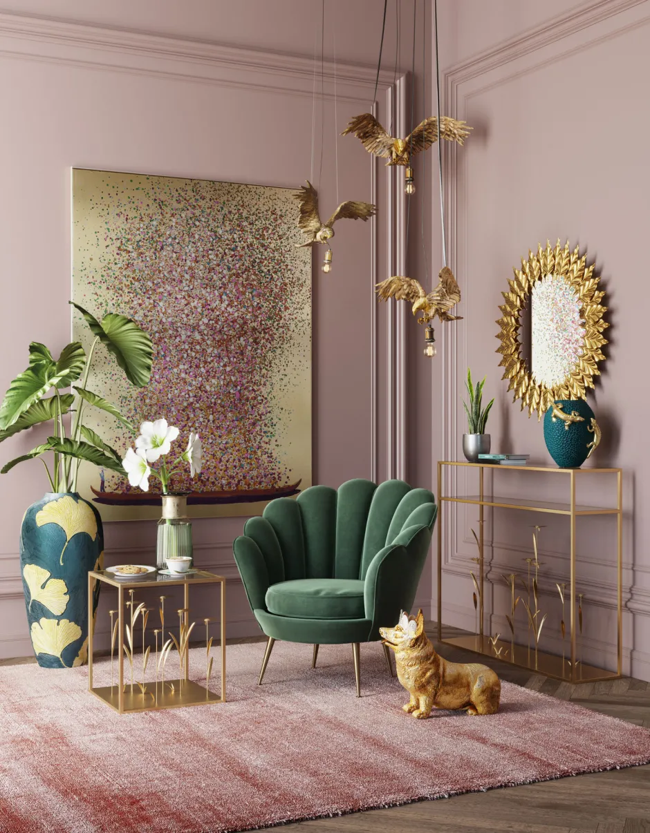 KARE Hängeleuchte Animal Owl Gold 60cm