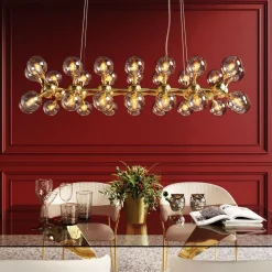 KARE Hängeleuchte Atomic Balls Brass 140cm