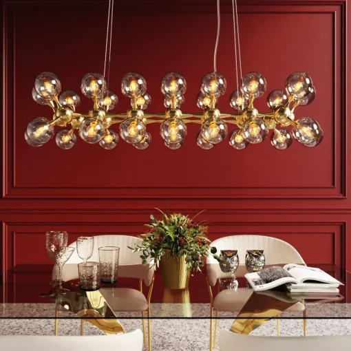 KARE Hängeleuchte Atomic Balls Brass 140cm