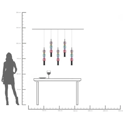 KARE Hängeleuchte Candy Bar Colore 100cm