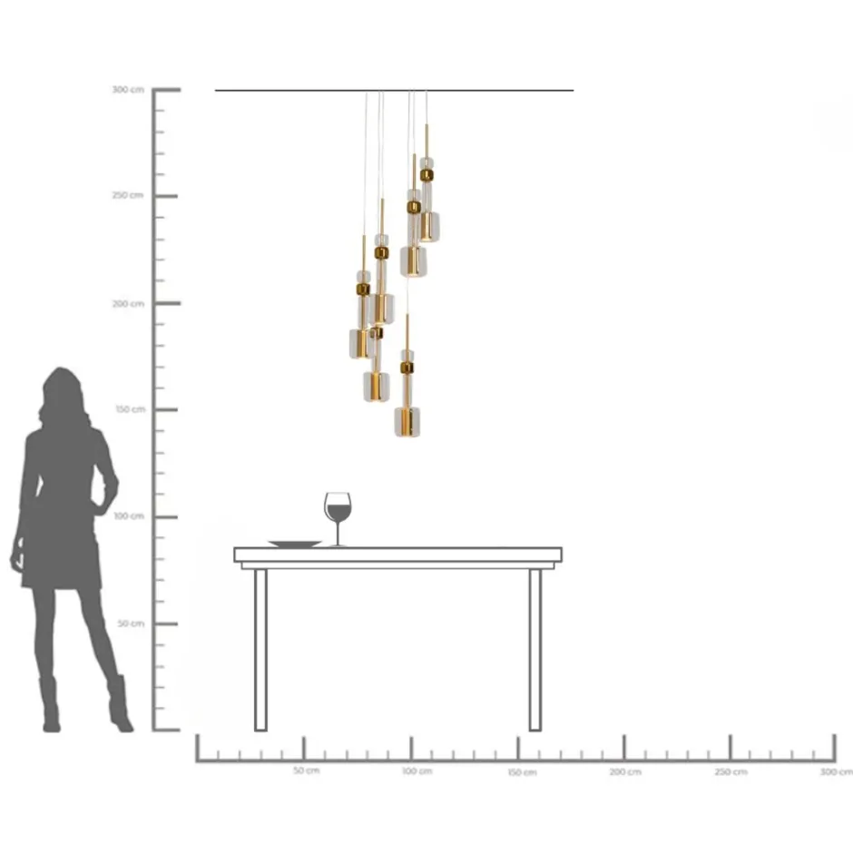 KARE Hängeleuchte Candy Bar Gold Ø44cm