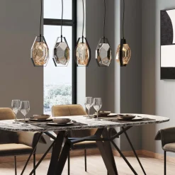 KARE Hängeleuchte Diamond Fever Dining Schwarz 110cm