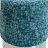 KARE Hocker Berry High Silber Hellblau Ø39cm