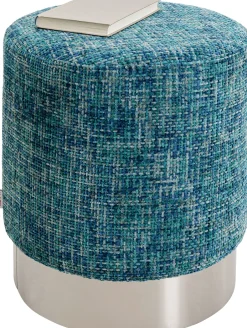 KARE Hocker Berry High Silber Hellblau Ø39cm