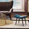 KARE Hocker Black Vicky Velvet Petrol 59x37cm
