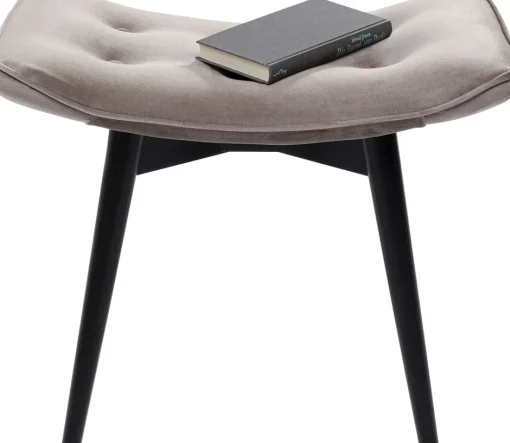 KARE Hocker Black Vicky Velvet Grau 46x59cm