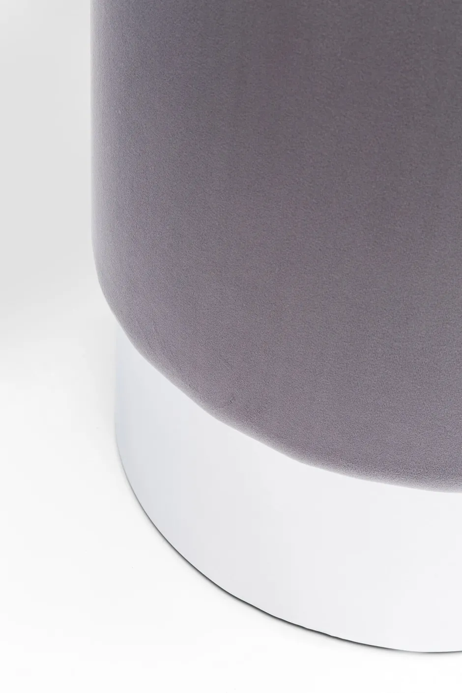 KARE Hocker Cherry Hellgrau Silver Ø35cm