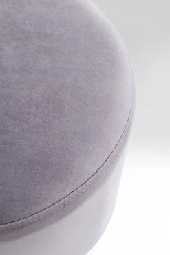 KARE Hocker Cherry Hellgrau Silver Ø35cm