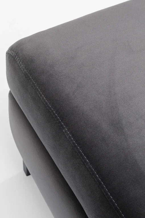 KARE Hocker Gianni Velvet Grau Schwarz