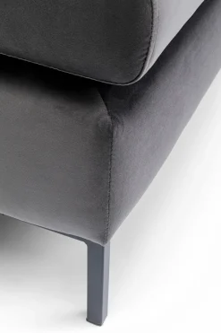 KARE Hocker Gianni Velvet Grau Schwarz