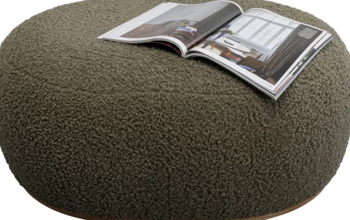 KARE Hocker Pebble Boucle Oliv 81cm