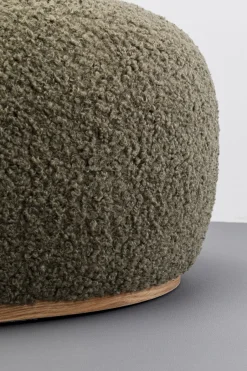 KARE Hocker Pebble Boucle Oliv 81cm