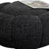 KARE Hocker Peppo Bloom Melange Schwarz Ø72cm