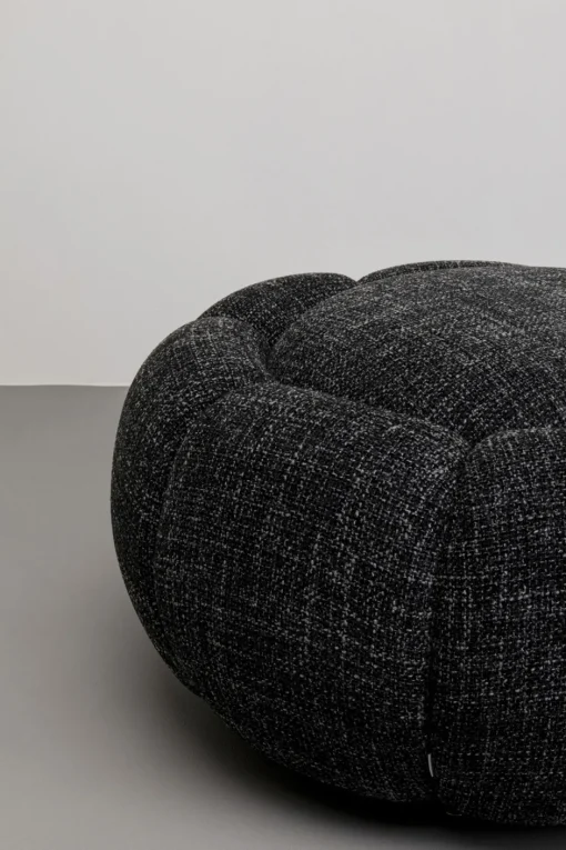 KARE Hocker Peppo Bloom Melange Schwarz Ø72cm