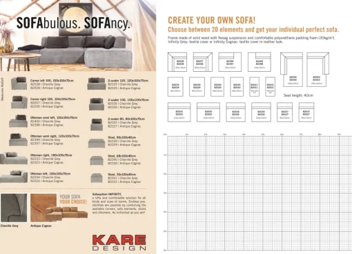 KARE Infinity Ecke 100 Elements Grau Rechts