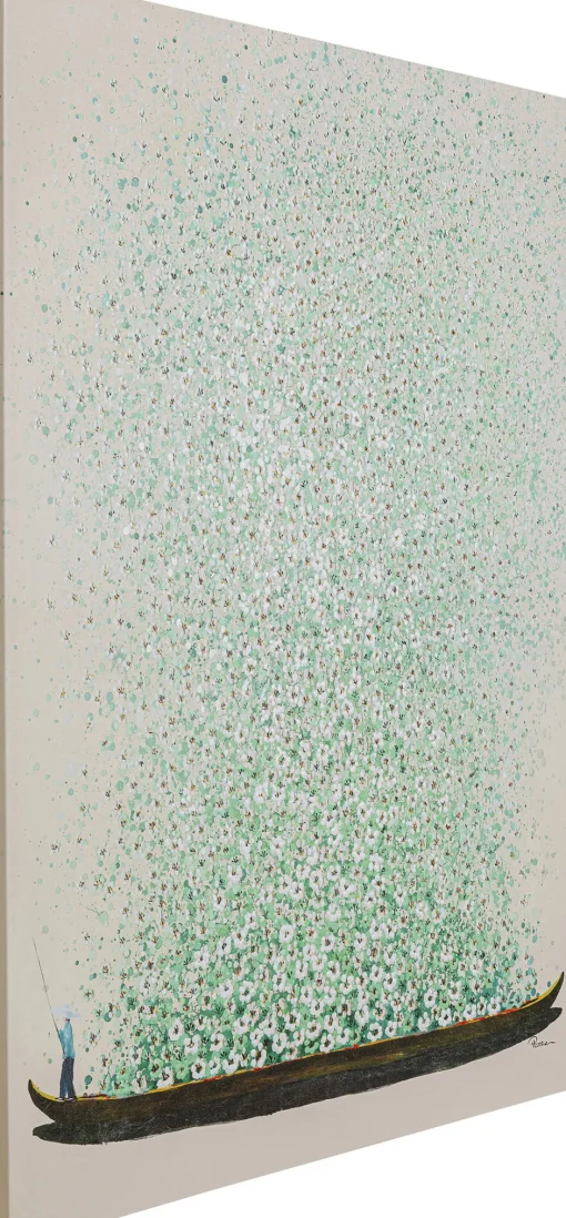KARE Leinwandbild Flower Boat Beige Grün 120x160cm