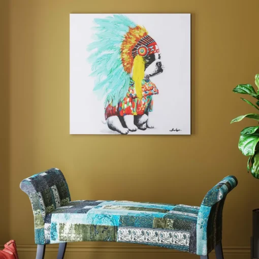 KARE Leinwandbild Headdress Dog 80x80cm