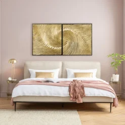 KARE Objektbild Wave Gold (2/Set)
