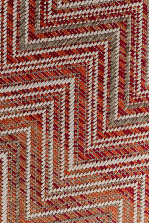 KARE Outdoor Teppich Zigzag Rot 160x230cm