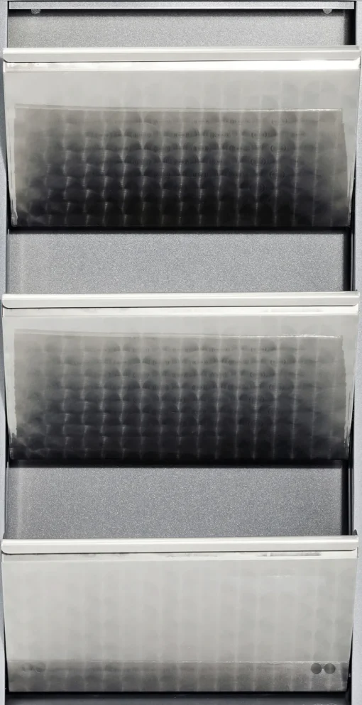 KARE Schuhkipper Caruso 3-er silber/geflext