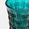 KARE Sektglas Tissue Petrol 18cm