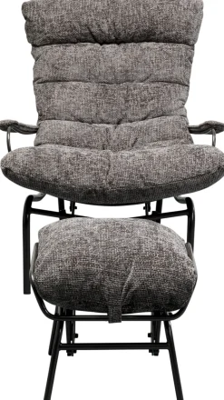 KARE Sessel + Hocker Vienna Swing Grau