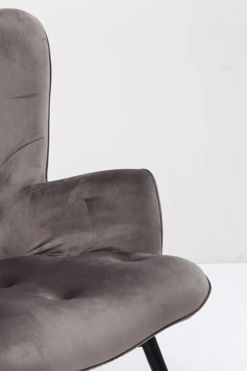 KARE Sessel Black Vicky Velvet Grau