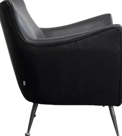 KARE Sessel Goldfinger Smart Leder Schwarz