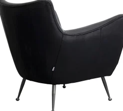 KARE Sessel Goldfinger Smart Leder Schwarz