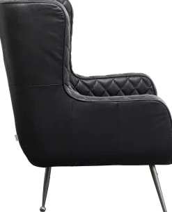 KARE Sessel Nonna Smart Leder Schwarz
