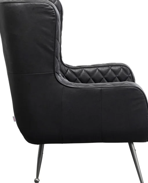 KARE Sessel Nonna Smart Leder Schwarz