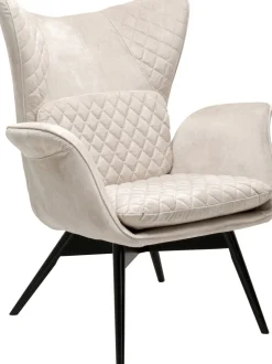 KARE Sessel Tudor Velvet Creme