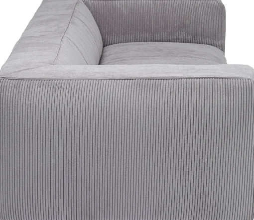 KARE Sofa Cubetto Cord 3-Sitzer Hellgrau 220cm