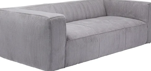 KARE Sofa Cubetto Cord 3-Sitzer Hellgrau 220cm