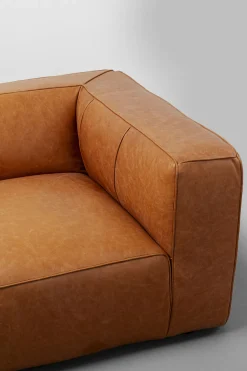 KARE Sofa Cubetto Smart Leder Hellbraun 220cm