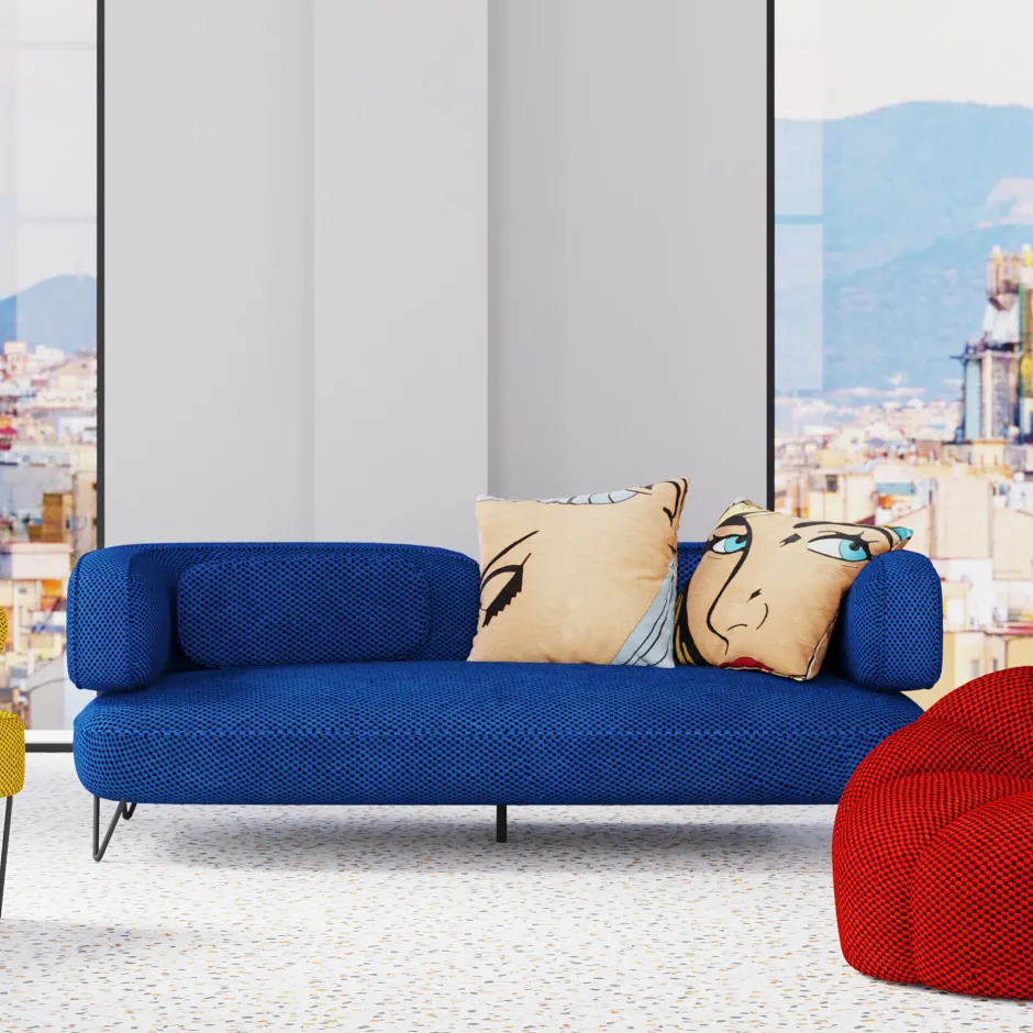 KARE Sofa Peppo 2-Sitzer Blau 182cm