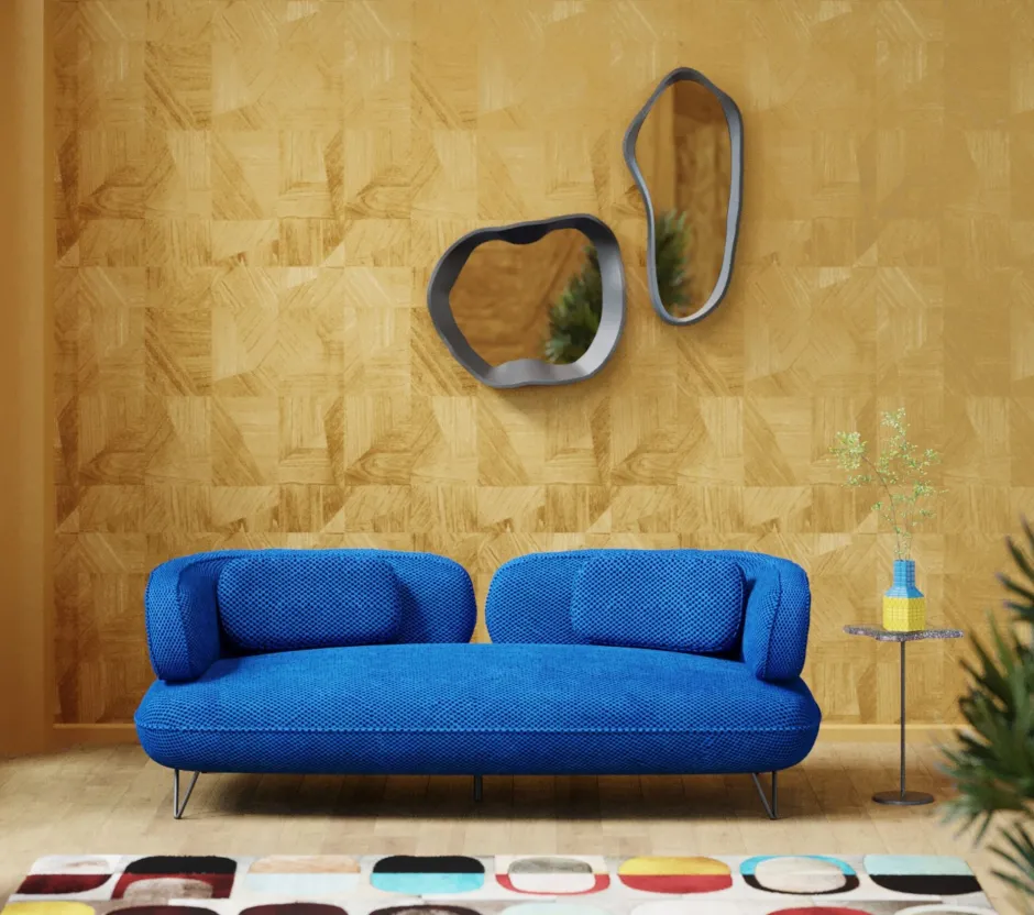 KARE Sofa Peppo 2-Sitzer Blau 182cm