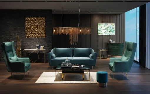 KARE Sofa Vegas Forever 3-Sitzer Petrol