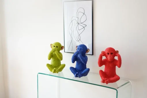 KARE Spardose Monkey Kikazaru Rot