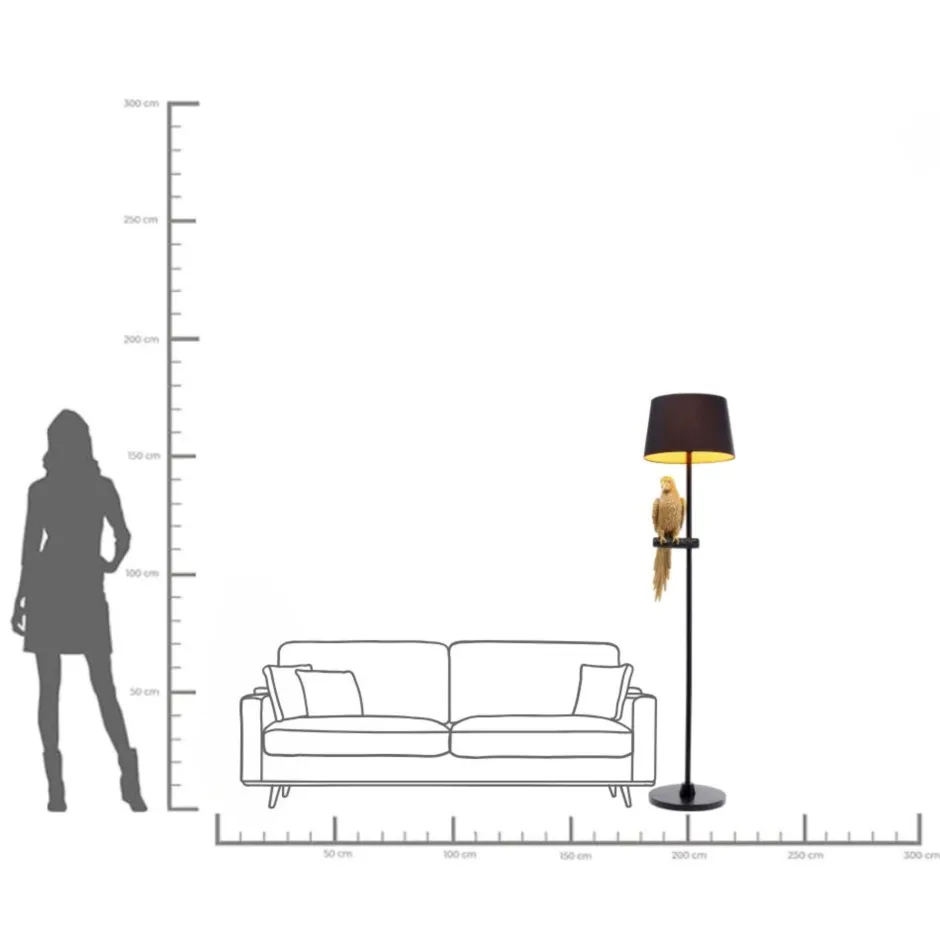 KARE Stehleuchte Animal Parrot Gold 176cm