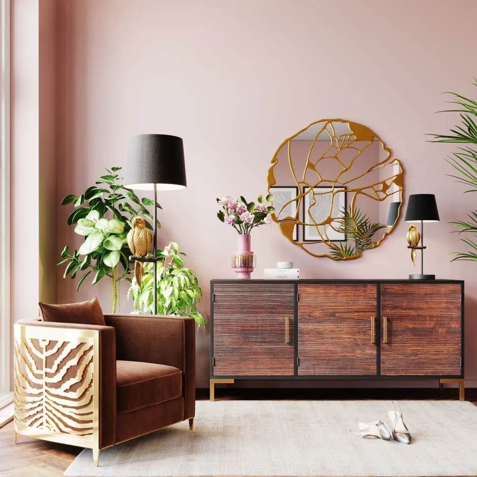 KARE Stehleuchte Animal Parrot Gold 176cm