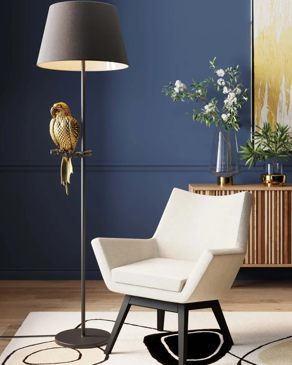 KARE Stehleuchte Animal Parrot Gold 176cm