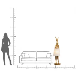 KARE Stehleuchte Animal Rabbit Gold/Weiß 150cm