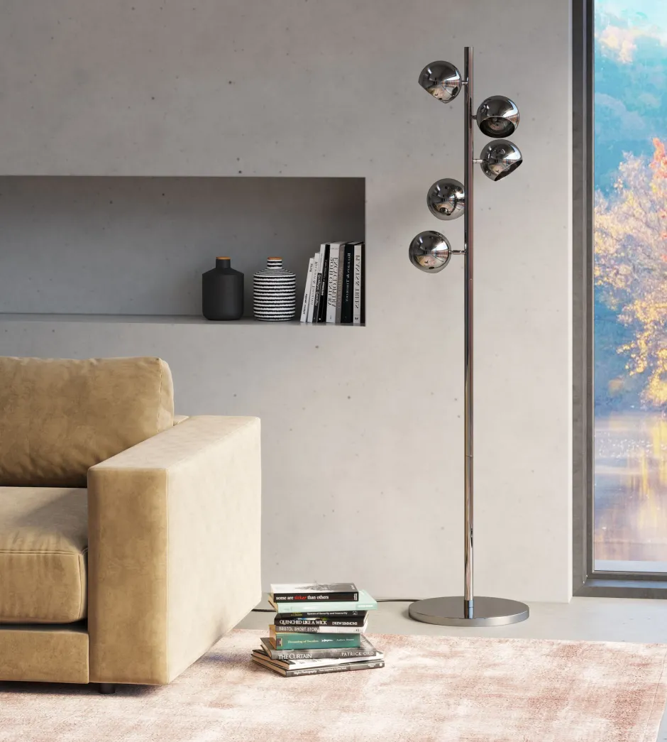 KARE Stehleuchte Calotta Chrome 5er