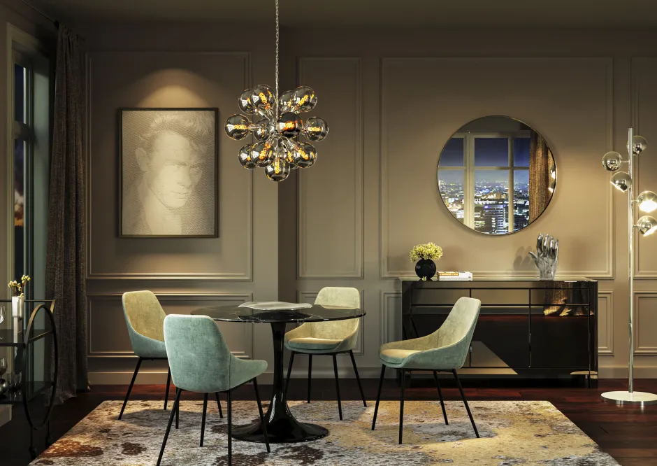 KARE Stehleuchte Calotta Chrome 5er